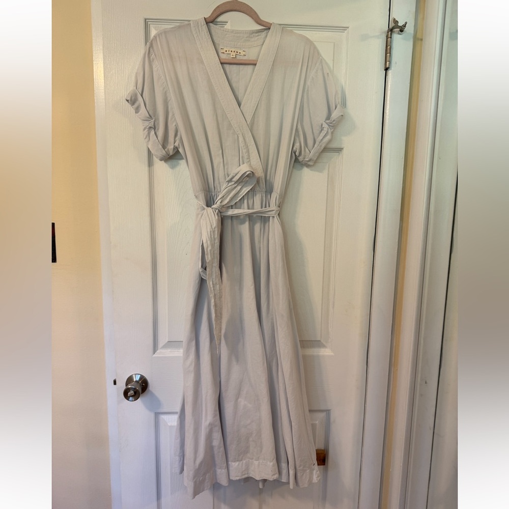 Xirena Winn Cotton Dress Large Oyster Off white
